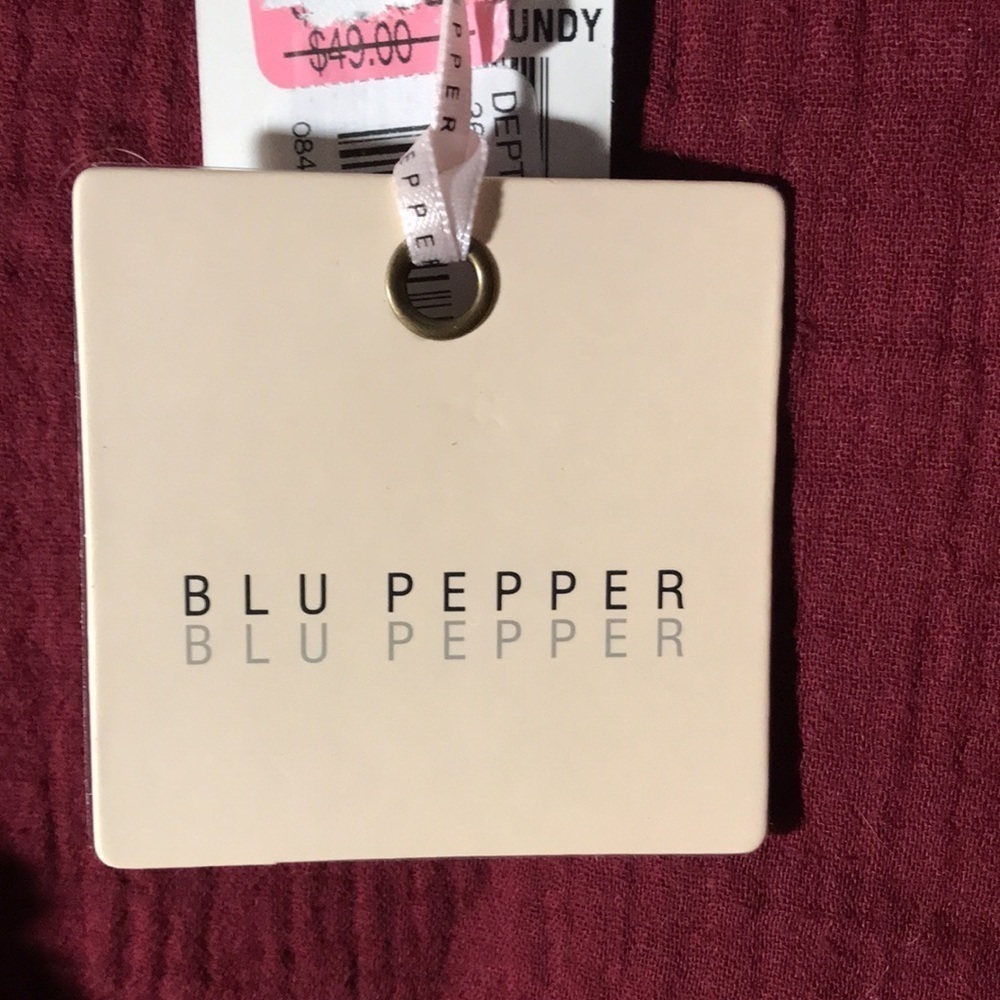 Blu Pepper Burgundy Vest S NWT - Picture 3 of 8